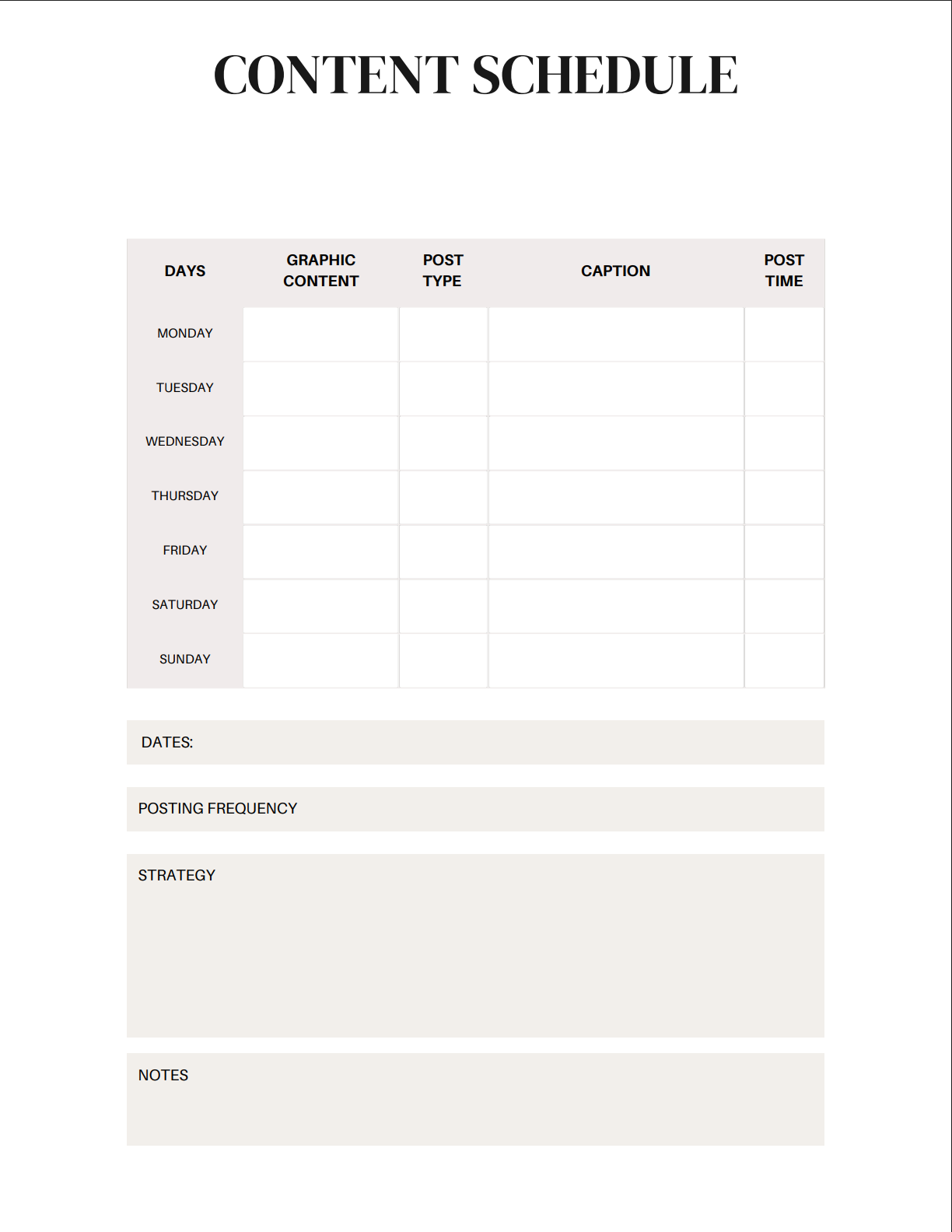 Planner Social media